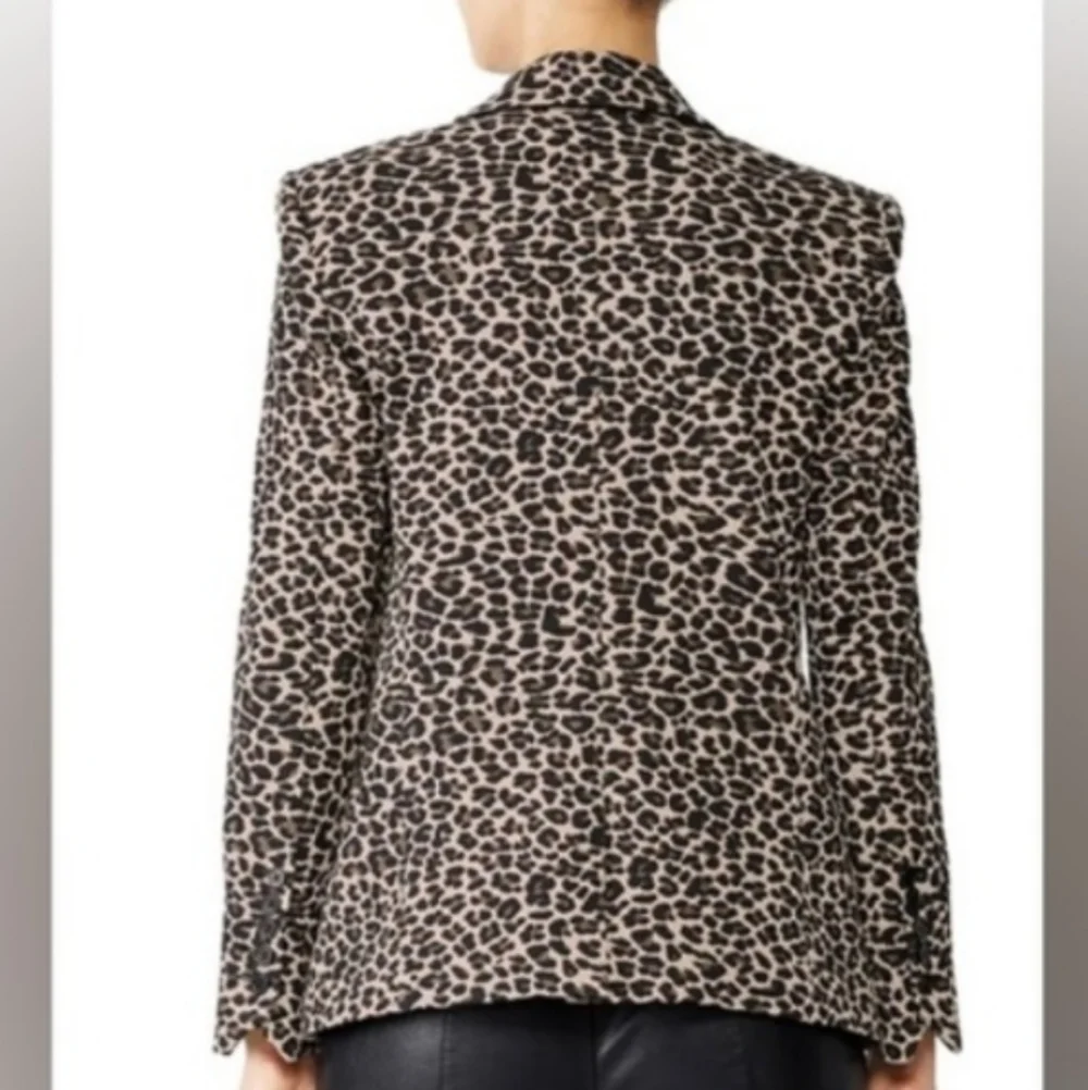 Zadig & Voltaire (Size 36) Animal Print Button Interior Lined LS Blazer Jacket